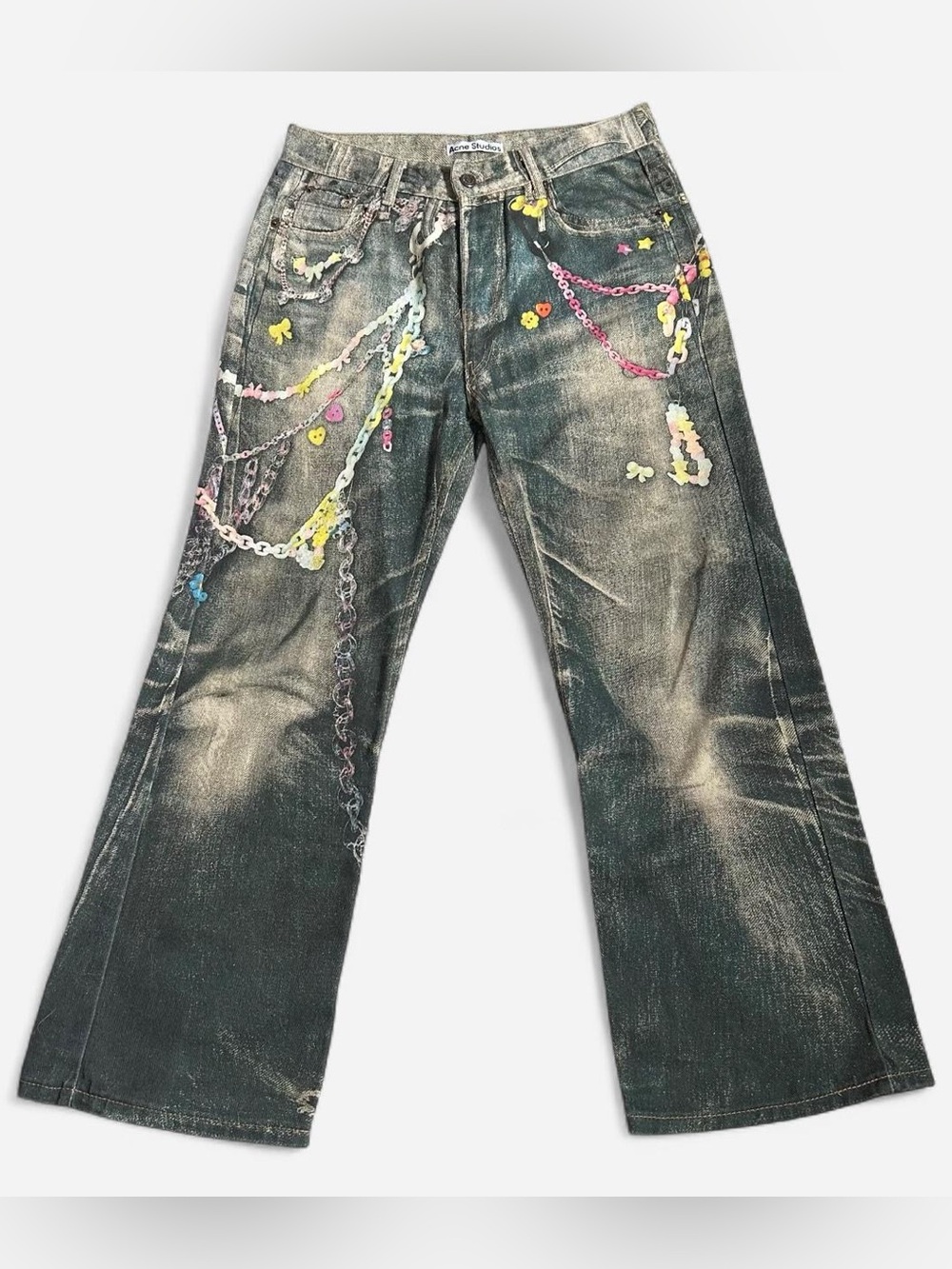 Acne 1981 keychain printed jeans